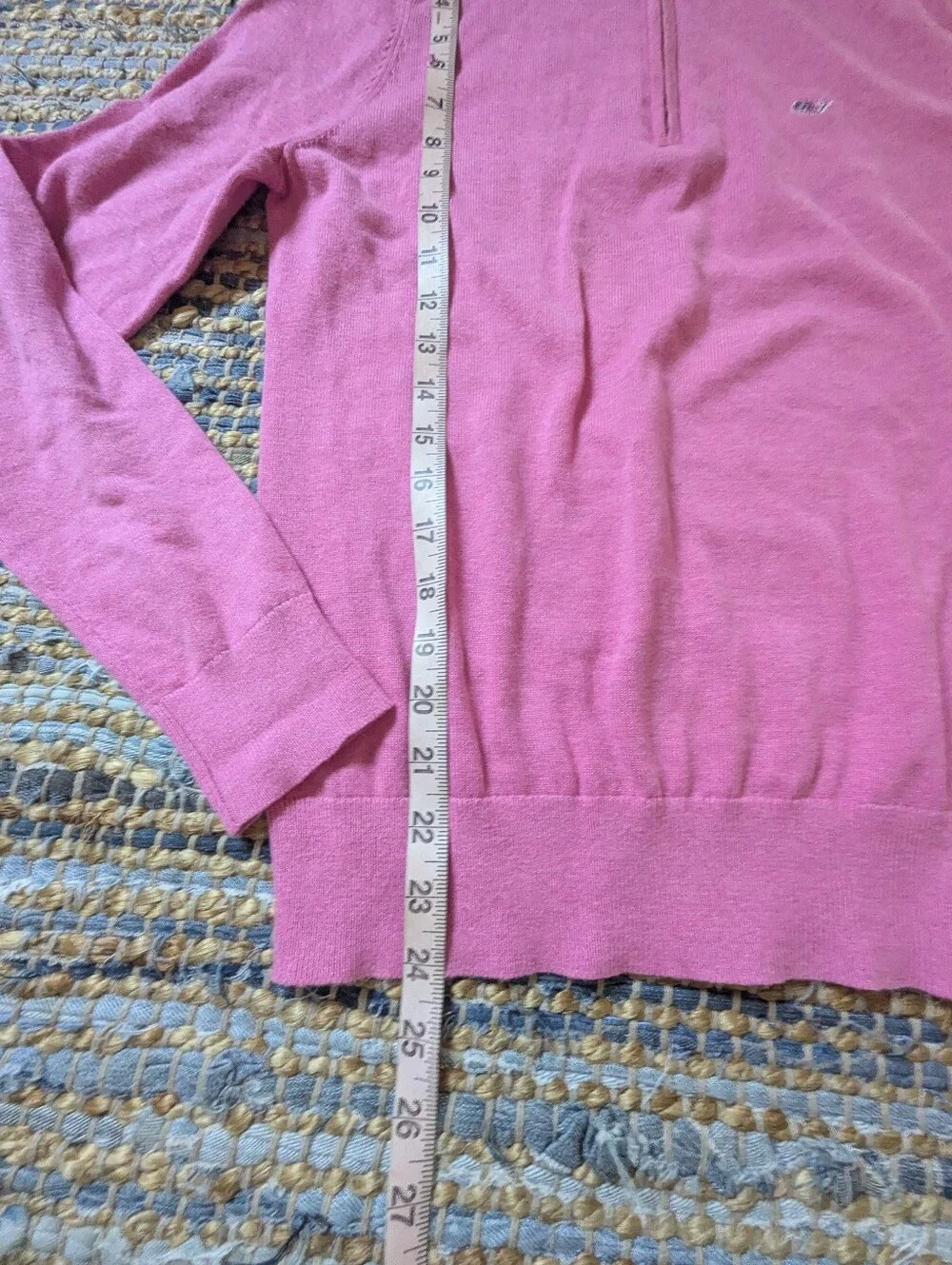 Vineyard Vines Pink Quarter Zip Sweater XS Preppy Coastal Soft Norm Golf Tennis
